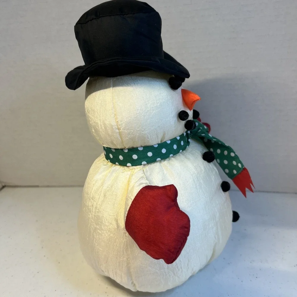 Vtg Hallmark Snowman Nylon Plush Stuffed Christmas 9